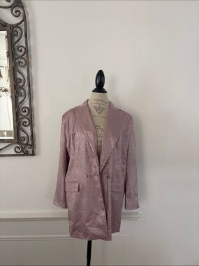 New York & Company Dusty Rose Satin Blazer